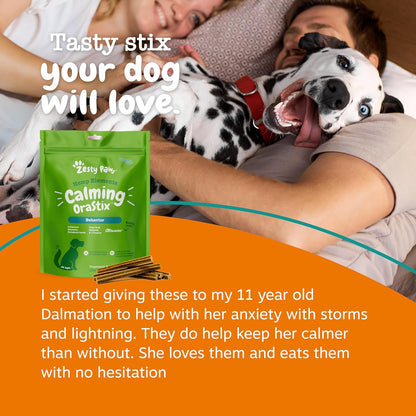 Calming Orastix for Dogs - Dental Sticks for Stress and Anxiety Relief with Hemp Melatonin Chamomile Dog Tartar Teeth Cleaning Calm Composure for Fireworks and Thunderstorms